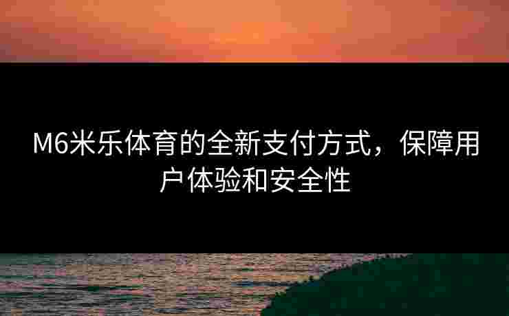 M6米乐体育的全新支付方式，保障用户体验和安全性