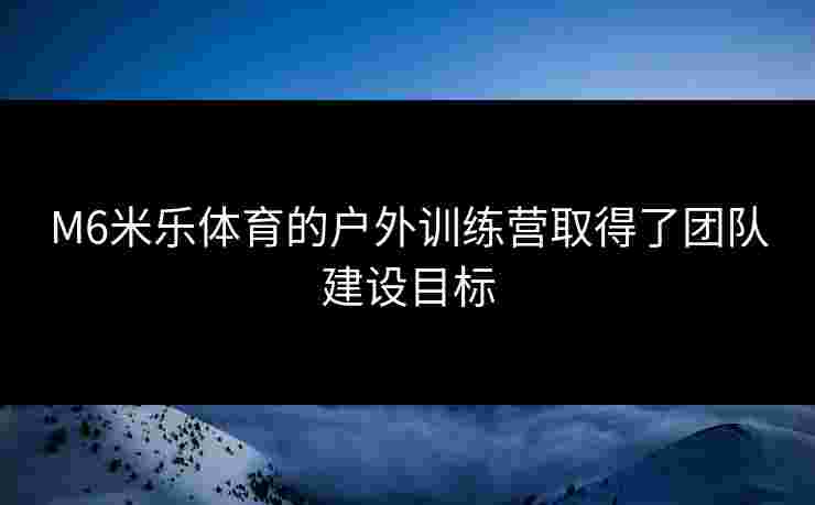 M6米乐体育的户外训练营取得了团队建设目标